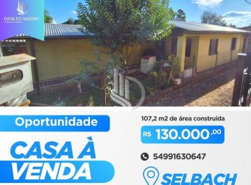Casa · 107m² · 3 Quartos · 1 Vaga · Casa Alvenaria em Centro, Selbach/RS