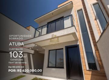 Casa · 103m² · 3 Quartos · 2 Vagas · Excelente sobrado de frente para rua no Bairro Atu