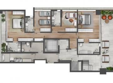 Pavimento Inferior · Coberura Duplex / Ed. Astéri Vila Nova Conceição / 4 Suítes / Chaves agosto 2025