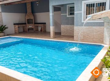 Casa · 188m² · 4 Quartos · CASA AMPLO TERRENO 4 QUARTOS PISCINA CHURRASQUEIRA -150M DO MAR ITANHAÉM SP