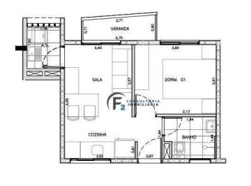 7f93b1bb7a8201be459bcbcfc32a3cc62e379ef0 · Apartamento com 1 dormitório à venda, 28 m² por R$ 327.600,00 - Campestre - Santo André/SP