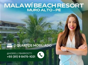 Apartamento de 2 quartos, Ipojuca · Apartamento com 2 Quartos Mobiliado no Malawí | Frente piscina e pé na areia