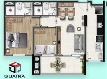 Apartamento · 57m² · 2 Quartos · 1 Vaga · Apartamento à venda 2 quartos 1 suíte 1 vaga Bocaina - Mauá - SP