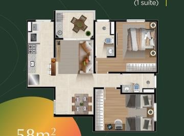 Apartamento · 74m² · 3 Quartos · 2 Vagas · Apartamento - Mango Garden