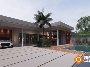 Casa · 135m² · 3 Quartos · 3 Vagas · CASA NOVA COM PISCINA E CHURRASQUEIRA PERTINHO DA PRAIA ITANHAÉM/SP