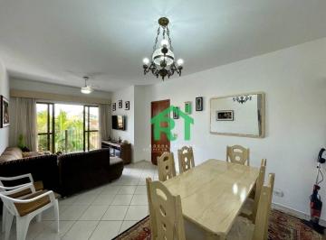 Sala · Apartamento à beira mar com 2 quartos, 1 vaga, lazer à venda no Tombo, Guarujá