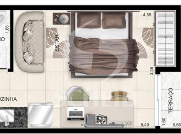 Apartamento · 25m² · 1 Quarto · Apartamento/Studio, Novo  excelente localização, 1 dormitório, 1 banheiro, sala  Campo grande,