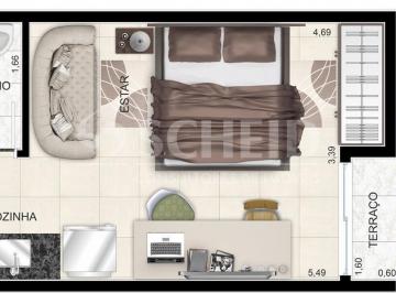 Apartamento · 30m² · 1 Quarto · Aprtamento/Studio, Novo excelente localização, 1 dormitório, 1 banheiro, sala Campo grande,