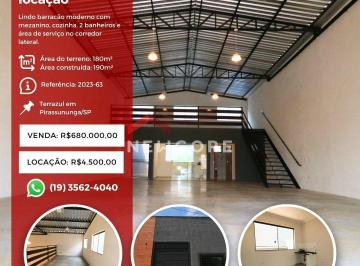 Comercial · 190m² · Galpão em Avenida Leonardo Pereira Nascimento - Terrazul BA - Pirassununga/SP