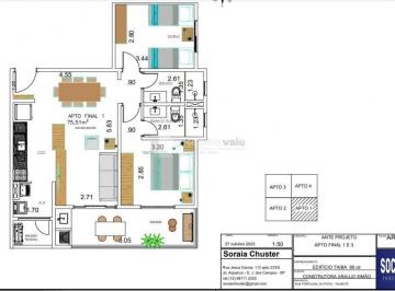 Apartamento · 75m² · 2 Quartos · 1 Vaga · Apartamento à venda em Taubaté, Jardim das Nações, com 2 quartos, com 75.51 m², Edifício Taíba