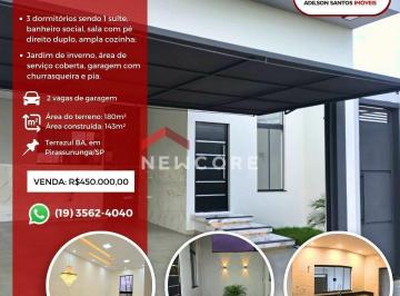 Casa · 180m² · 3 Quartos · 2 Vagas · Casa em  Rua Owaldo Antonio Baldin - Terrazul BA - Pirassununga/SP