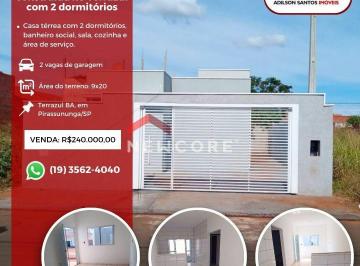 Casa · 200m² · 2 Quartos · 2 Vagas · Casa em Rua Jesus Antonio Pagotti - Terrazul BA - Pirassununga/SP