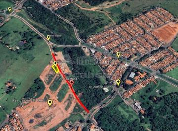 Vista área com demarcação geográfica do terreno e potencial economico do entorno · Área comercial próximo ao anel viário com possibilidade de construção de Predinhos / Barracão