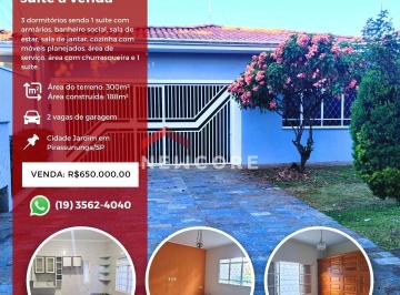 Casa · 300m² · 3 Quartos · 2 Vagas · Casa em Alameda dos Guaranis - Cidade Jardim - Pirassununga/SP