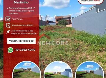 Terreno · 250m² · Lote em Rua Renan de Oliveira Campos - Jardim Residencial San Martinho - Pirassununga/SP