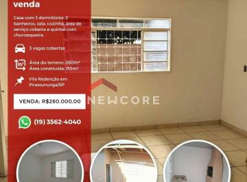 Casa · 110m² · 3 Quartos · 3 Vagas · Casa em Rua João Aggio Neto - Vila Redenção - Pirassununga/SP