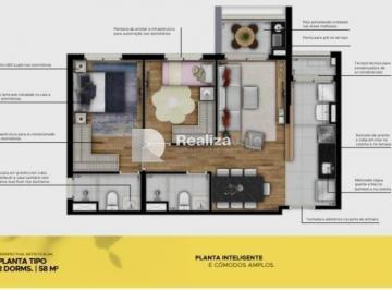 Apartamento · 58m² · 2 Quartos · 1 Vaga · Apartamento à venda em São José dos Campos, Jardim Esplanada, com 2 quartos, com 58 m²