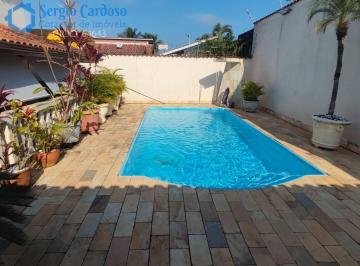 Casa · 165m² · 3 Quartos · 4 Vagas · SOBRADO 3 QUARTOS AMPLA PISCINA 450M DO MAR ITANHAÉM SP