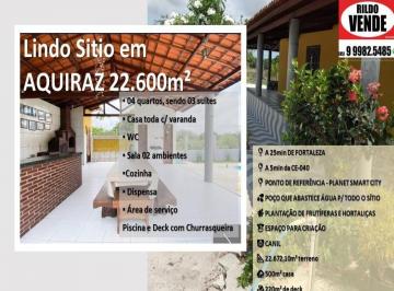 Casa · 22600m² · 4 Quartos · 7 Vagas · Lindo Sitio em AQUIRAZ 22.600m²