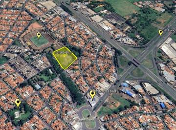 Vista área com demarcação geográfica do terreno · Terreno Área em São José do Rio Preto