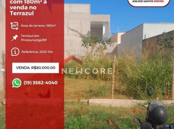 Terreno · 180m² · Lote em Rua Eufrosino Gomar Felício - Terrazul BA - Pirassununga/SP