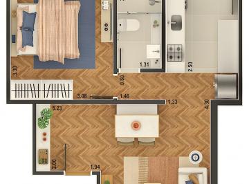 Apartamento de 1 quarto, Rio de Janeiro · J Botânico Quarto Sala 46 m2 em casa retrofit