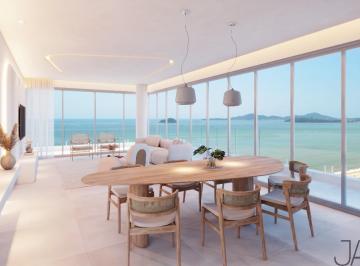 Living Integrado · Apartamento Alto Padrão Balneário Piçarras: 190m² privativos, 4 suítes, vista mar frontal, espaço sa