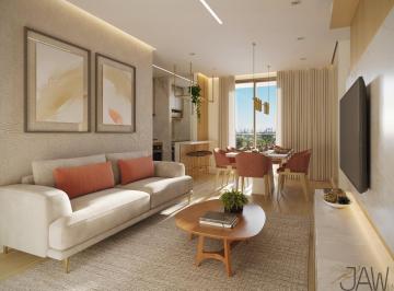Living Integrado · Apartamento Alto Padrão América: 85,87m² privativos, 1 suíte + 2 quartos, living integrado, sacada c