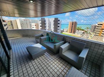 Apartamento · 410m² · 4 Quartos · 3 Vagas · Apartamento Cobertura para Alugar 4 Suítes, Vista Mar, Mobiliado, Piscina, Banheira, Escritório na P