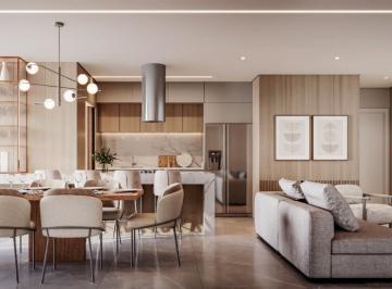 Living Integrado · Apartamento Alto Padrão Centro: 116,95m² privativos, 1 suíte + 2 demi-suítes, living integrado, chur