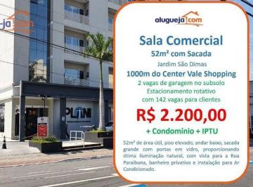 9da2094016ec726fa60620cb1eedff17d9256b15 · Conjunto Comercial / Sala para locação no Jardim São Dimas com 52m²