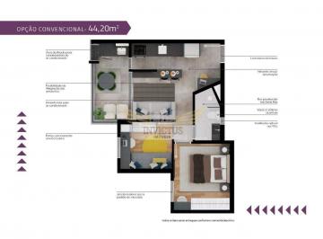 Apartamento · 44m² · 2 Quartos · 1 Vaga · Apartamento na Planta com 2 Quartos para Comprar no Edificio Zanetti, 44m² - Centro de Santo André/S