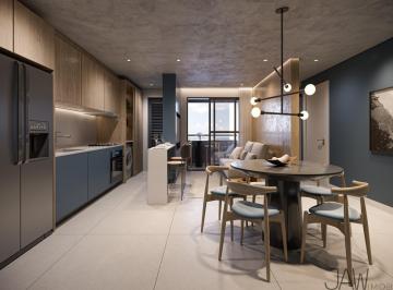 Living Integrado · Apartamento Jardim Iririú: 57,56m² privativos, 2 dormitórios, living integrado, varanda com churrasq