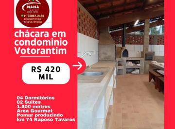 Rural de 4 quartos, Votorantim · "Chácara em Condomínio Fechado em Votorantim - 4 Dormitórios, 2 Suítes"