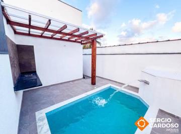 Casa · 70m² · 2 Quartos · 2 Vagas · CASA NOVA 2 QUARTOS PISCINA ÓTIMO ACABAMENTO LADO PRAIA ITANHAÉM SP