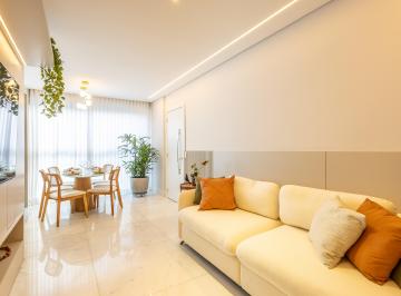 Sala · Apartamento tipo de 71,5m² - 3 quartos, com 2 suítes, closet e varanda gourmet.