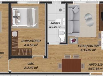 Apartamento · 57m² · 2 Quartos · 1 Vaga · Residencial Vista do Vale