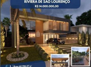 Casa · 700m² · 6 Quartos · 4 Vagas · MANSÃO MARAVILHOSO !!! RIVIERA SÃO LOURENÇO 6 SUITES ESPAÇO GOURMET