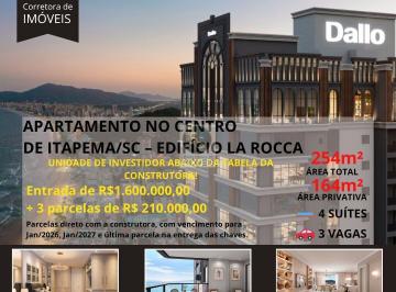 Apartamento · 164m² · 4 Quartos · 3 Vagas · **IMPERDÍVEL! Apartamento de Investidor no Centro de Itapema/SC, no Edifício La Rocca.**