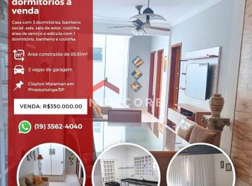 Casa · 85m² · 3 Quartos · 2 Vagas · Casa em Rua Décio Franceschini - Parque Clayton Malaman - Pirassununga/SP