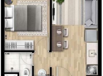 Planta 01 - 2 dorm 25m² · Apartamento à venda no bairro Vila Sabrina - São Paulo/SP
