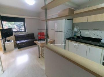 Apartamento · 28m² · 1 Quarto · 1 Vaga · Flat no Jardins mobiliado com 1x drmitório, internet, luz vaga de garagem e lavanderia coletiva.