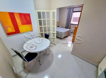 Apartamento · 37m² · 1 Quarto · 1 Vaga · Flat no Jardim Paulista com 1 dorm com serviços de arrumação diária, tv a cabo e 1x vaga de carro.