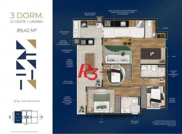 1ca0d31c3a2db63fb3ba2e8487b40be56e0291b8 · Apartamento com 3 dormitórios à venda, 89 m² por R$ 1.220.000,00 - Marapé - Santos/SP