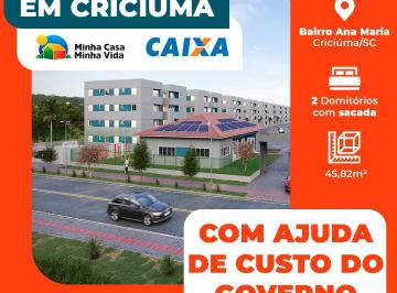 Apartamento de 2 quartos, Criciúma · Apartamentos com mil reais de entrada em Criciúma.