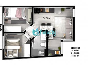 Apartamento · 39m² · 2 Quartos · Apartamento NOVO com 2 dorms, 38m2 na Vila Santa Edwiges