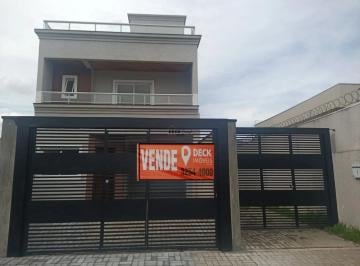 Casa · 156m² · 3 Quartos · 2 Vagas · Sobrado Triplex novo e frente pra rua à venda no Portão Curitiba com terraço e churrasqueira