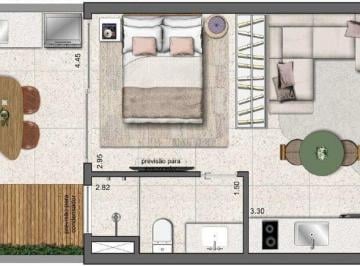 Planta 01 - 1 dorm 38 82m² - studio · Apartamento à venda no bairro Gávea - Rio de Janeiro/RJ