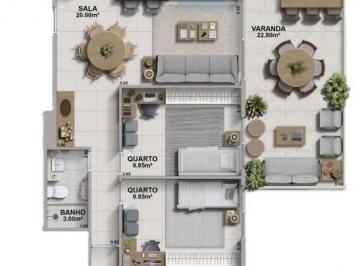 Planta 01 - 3 dorm 101,78m² · Apartamento à venda no bairro Recreio dos Bandeirantes - Rio de Janeiro/RJ