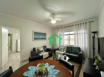 Sala · Apartamento Beira Mar com 2 quartos, 1 suíte e 1 vaga para alugar em Jardim Astúrias, Guarujá